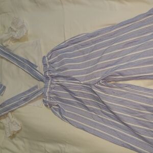 Striped Blue and White Jumpsuit
